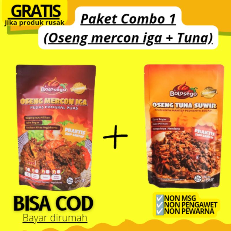 

GARANSI ! PAKET HEMAT 1 - Oseng Mercon Daging Iga Sapi + Oseng Tuna Suwir LAUK SIAP SAJI PRAKTIS PEDAS HALAL ENAK MURAH