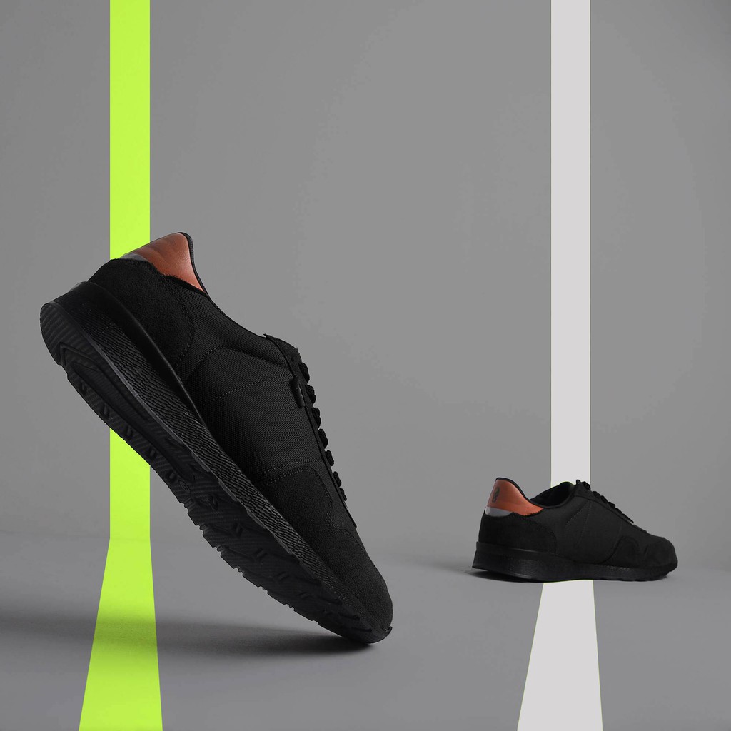 NORDIC BLACK |ManNeedMe x FSTP| Sepatu Sneakers Pria Casual Sporty ORI