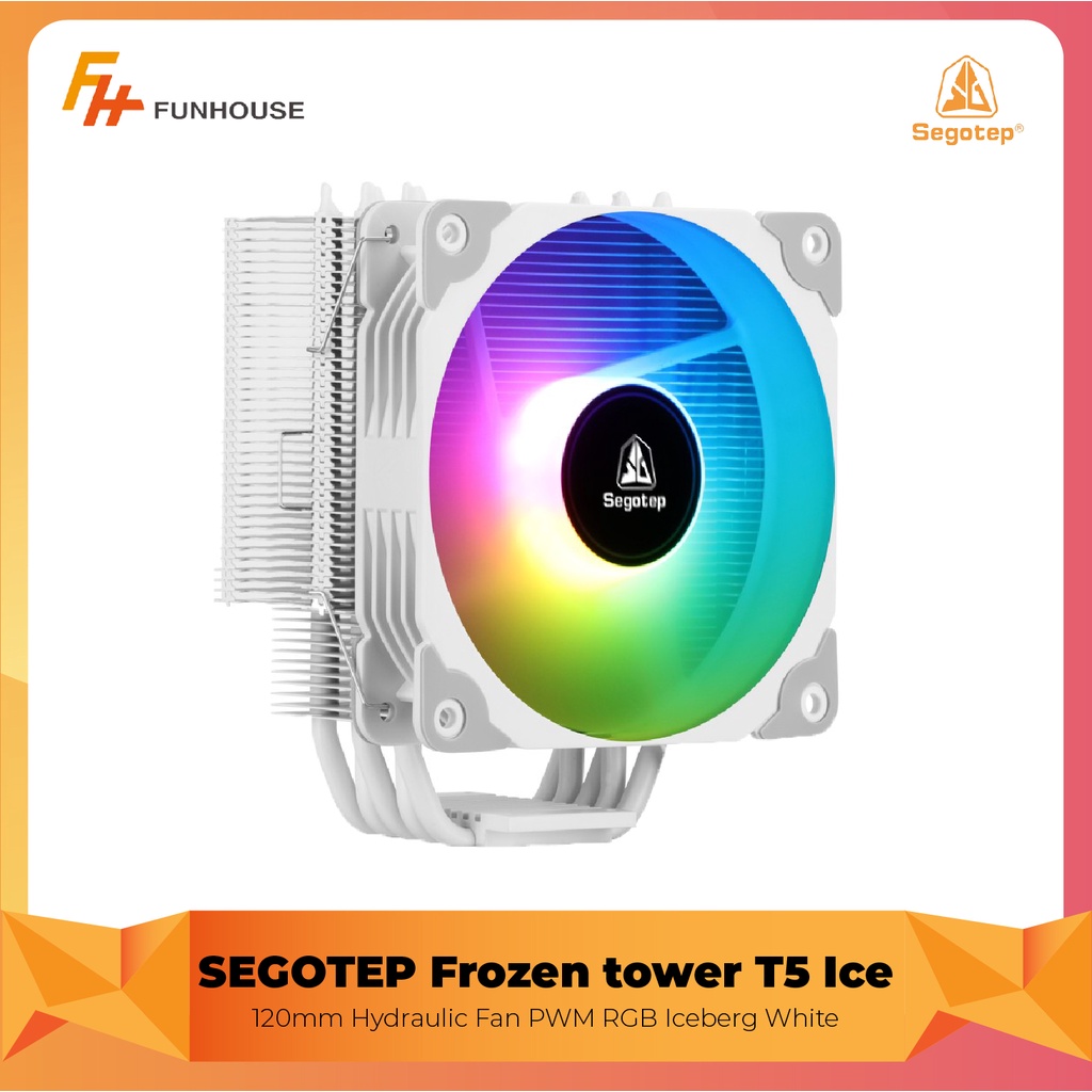 SEGOTEP Frozen tower T5 Ice 120mm Hydraulic Fan PWM RGB Iceberg White