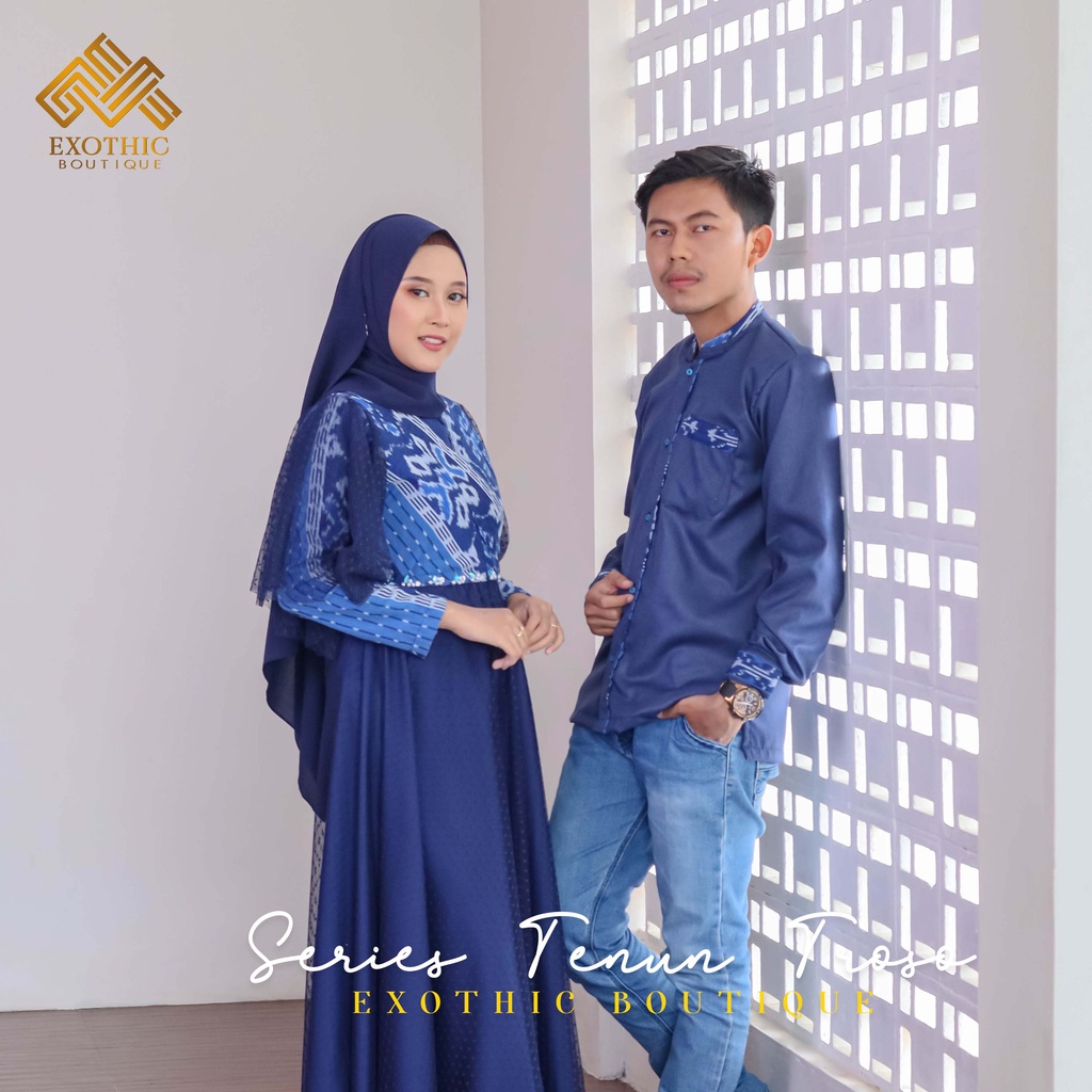 COUPLE_SET_TENUN_MEWAH_NAVY_OUTFIT_KONDANGAN_OUTFIT_LAMARAN_OUTFIT_PREWEDDING_MATERNITYSHOOT_SHIMA_D
