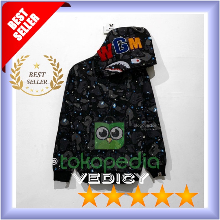 Bape Hoodie / Bape Shark / Jaket Bape Shark Space Galaxy High Quality