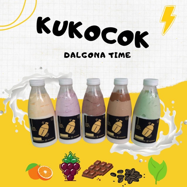 

Dalgona kukocok minuman sehat dari bahan pilihan rasa strawberry jeruk coklat kopi greentea anggur