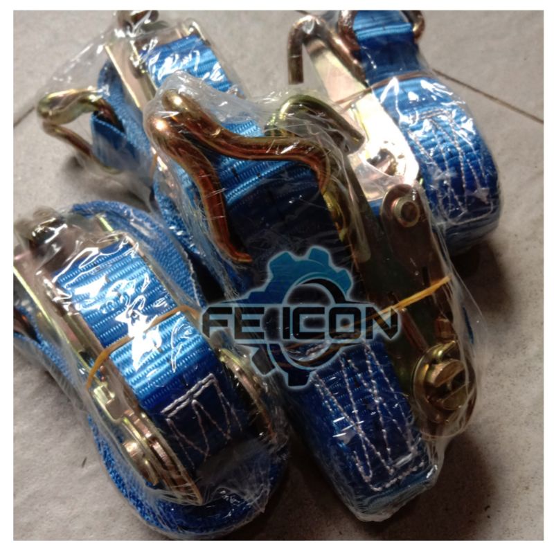 Webbing Cargo Ratchet tie dwon track belt 2.5 Cm X 5 m tali pengikat