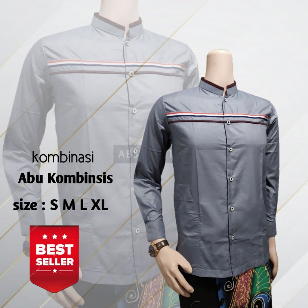 Baju Koko Pria Motif Garis