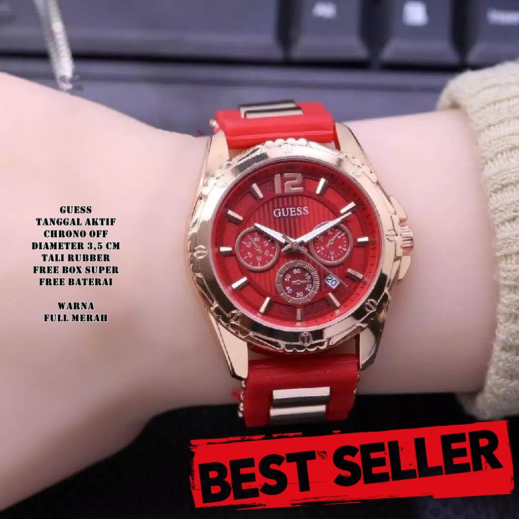 Jam Tangan Guess Jam Tangan Wanita Guess Fashion Rubber Koleksi Jam Cewek Murah Shopee Indonesia