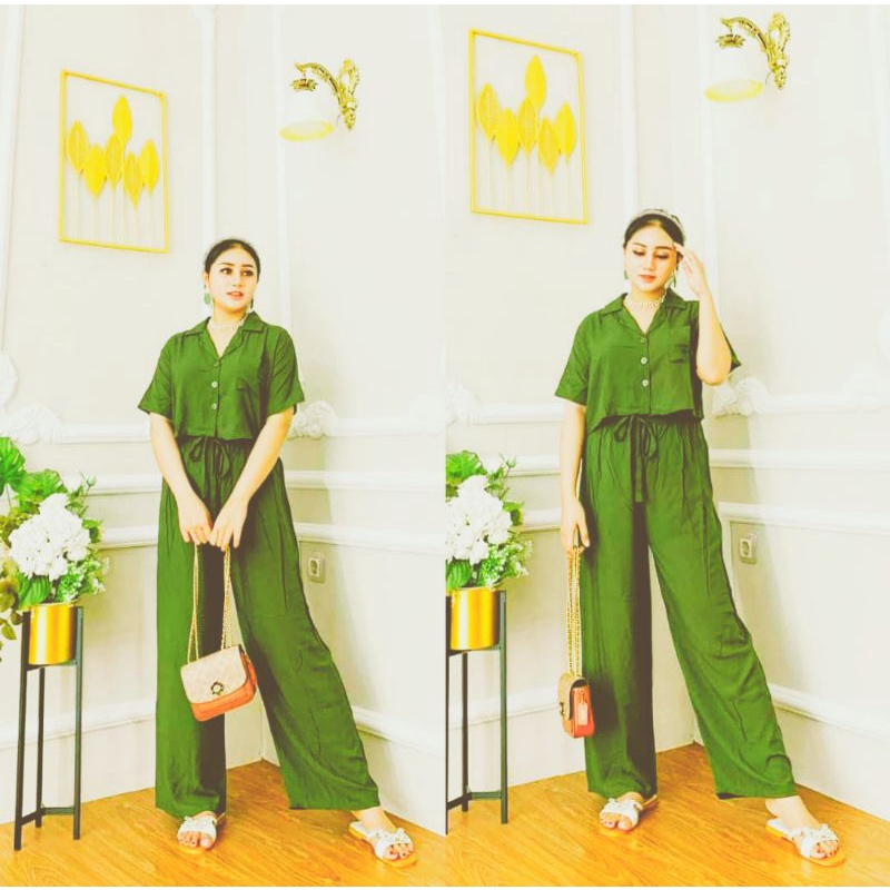 New piyama arab setelan lulu by dlusia / GROSIR SETELAN CP ARAB RENDA LULU BUSUI / DASTER ARAB-Set crop hijau