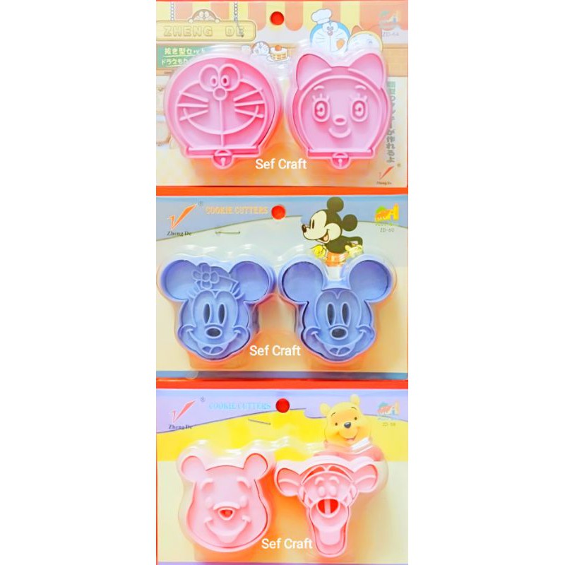 

Doraemon / Mickey Mouse / Winnie the Pooh cookie bento cutter stamp 2/set Zheng De