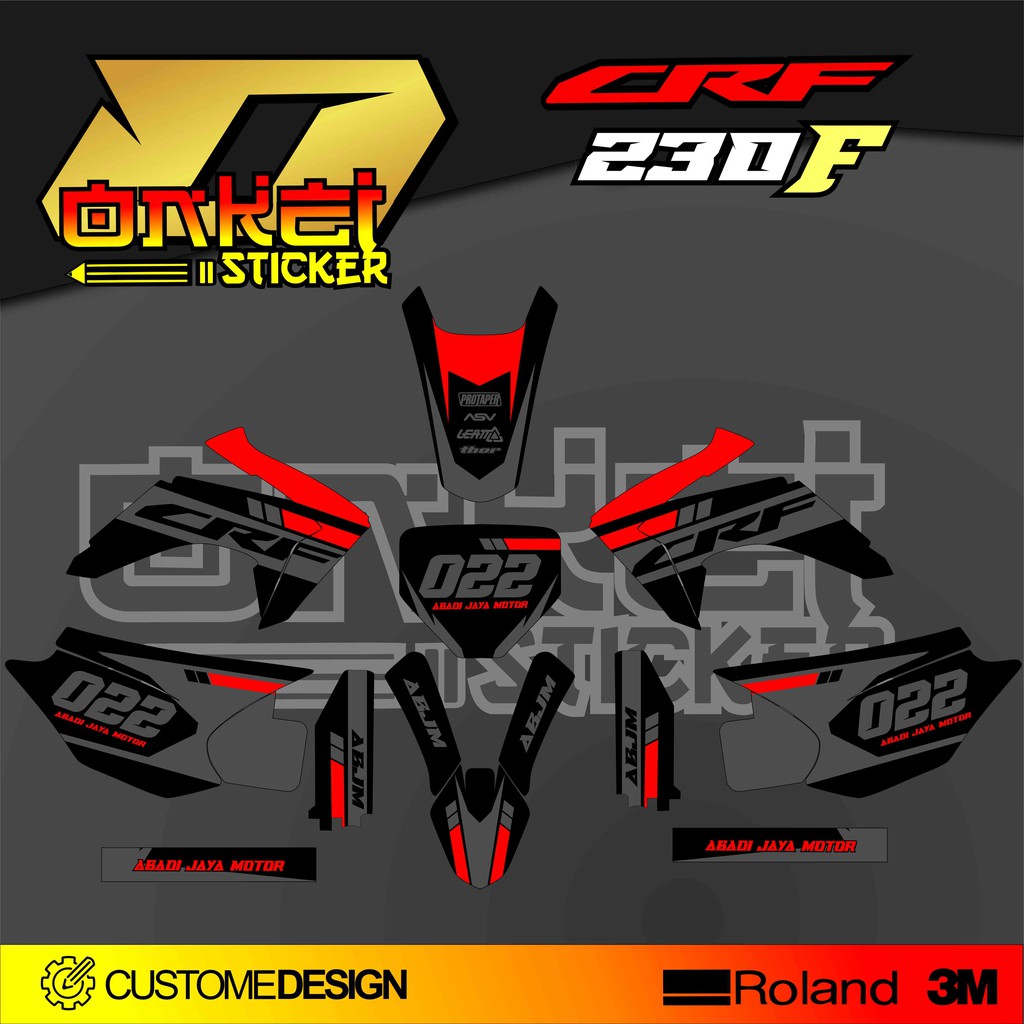 DECAL STICKER CRF 230 F GREY