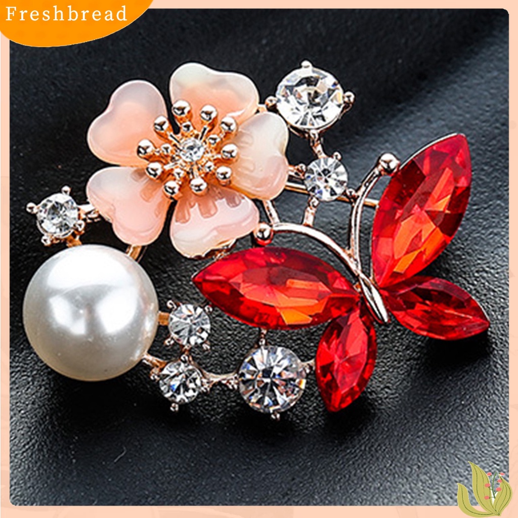 Terlaris Brooch Pin Butterfly &amp; Flower Decor Durable Elegant Style Lovely Brooch for Daily Life