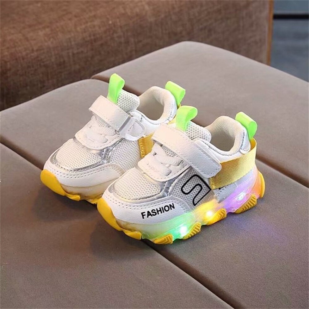 Sepatu Anak Laki Laki Sepatu Anak Perempuan Sepatu Sport Anak LED MOTIF 015 Casual Import