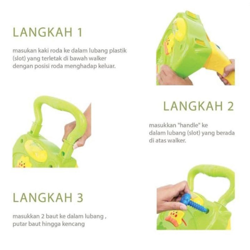 Cotton Newbie Tech Baby Push Walker Alat Bantu Bayi Belajar Jalan