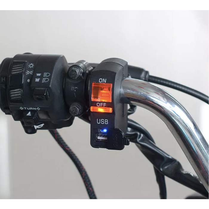 Saklar stang Motor On/Off + USB CHARGER INDIKATOR LED