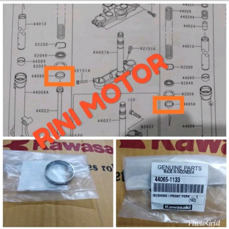BUSHING CINCIN SHOCK KUNINGAN AS SOK RING SHOK KLX L KLX S TELESKOPIK ORIGINAL