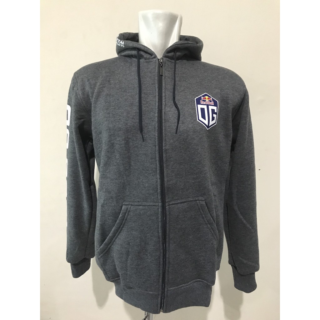 Jacket Jaket Baju Jumper Gaming - Hoodie Team OG Redbull GRAY 2018