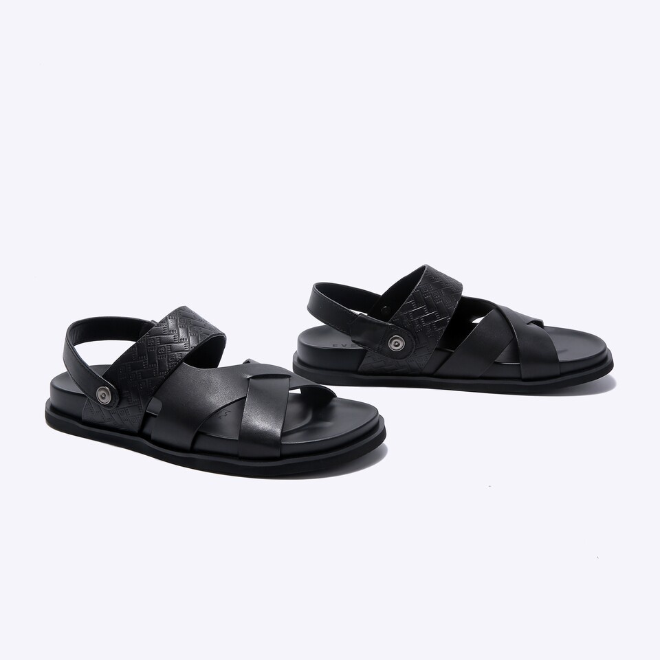 SANDAL KULIT EVERBEST PRIA ORIGINAL SLINGBACK CASUAL ASLI HITAM EM38