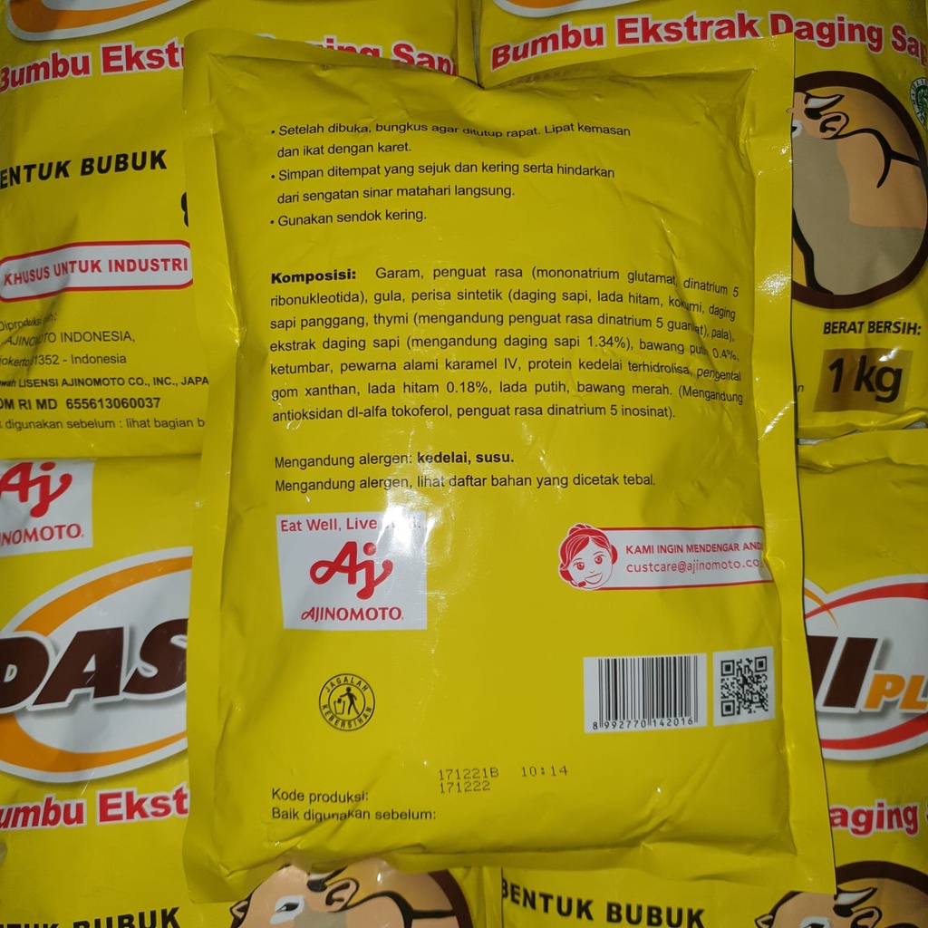 [Pak 1 kg] Dashiplus Dashi plus Bumbu rahasia Ekstrak Daging SAPI Ajinomoto Kemasan 1kg - DASHIPLUS