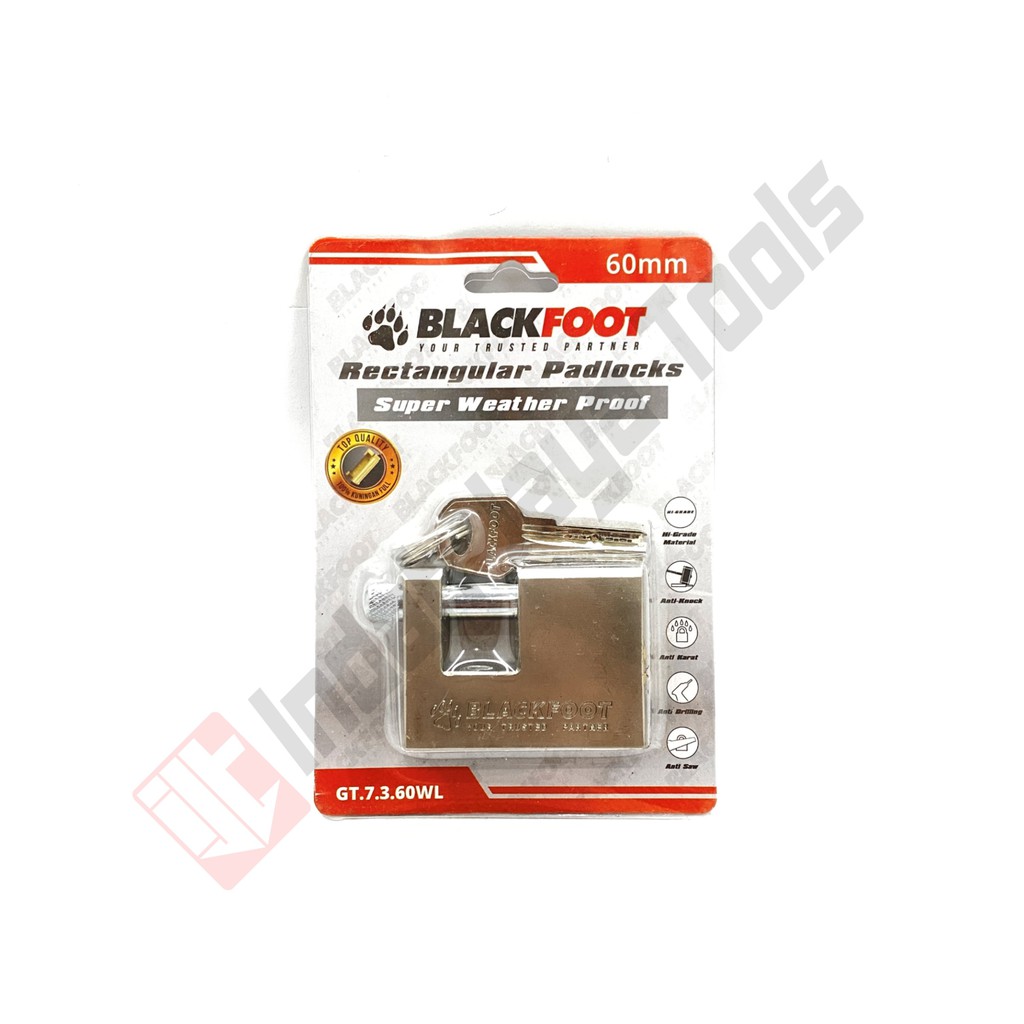 BLACKFOOT Rectangular Padlocks - Gembok Gudang Kotak Panzer Panser Anti Maling