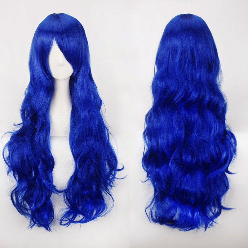 K027 wig base wavy 80 cm curly wanita cosplay rambut palsu daily lolita