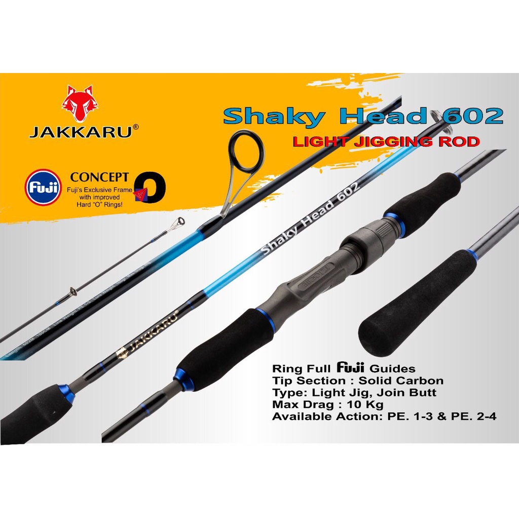 JORAN LIGHT JIGGING SOLID CARBON (FUJI GUIDES) JAKKARU SHAKY HEAD 602 l 180CM