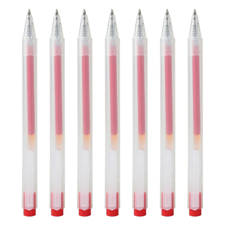 5pcs / set Pulpen Gel 0.5mm Tinta Hitam / Merah Untuk Sekolah / Kantor