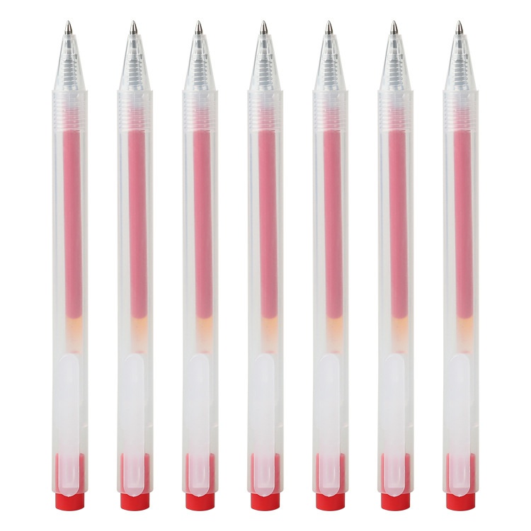 5pcs / set Pulpen Gel 0.5mm Tinta Hitam / Merah Untuk Sekolah / Kantor