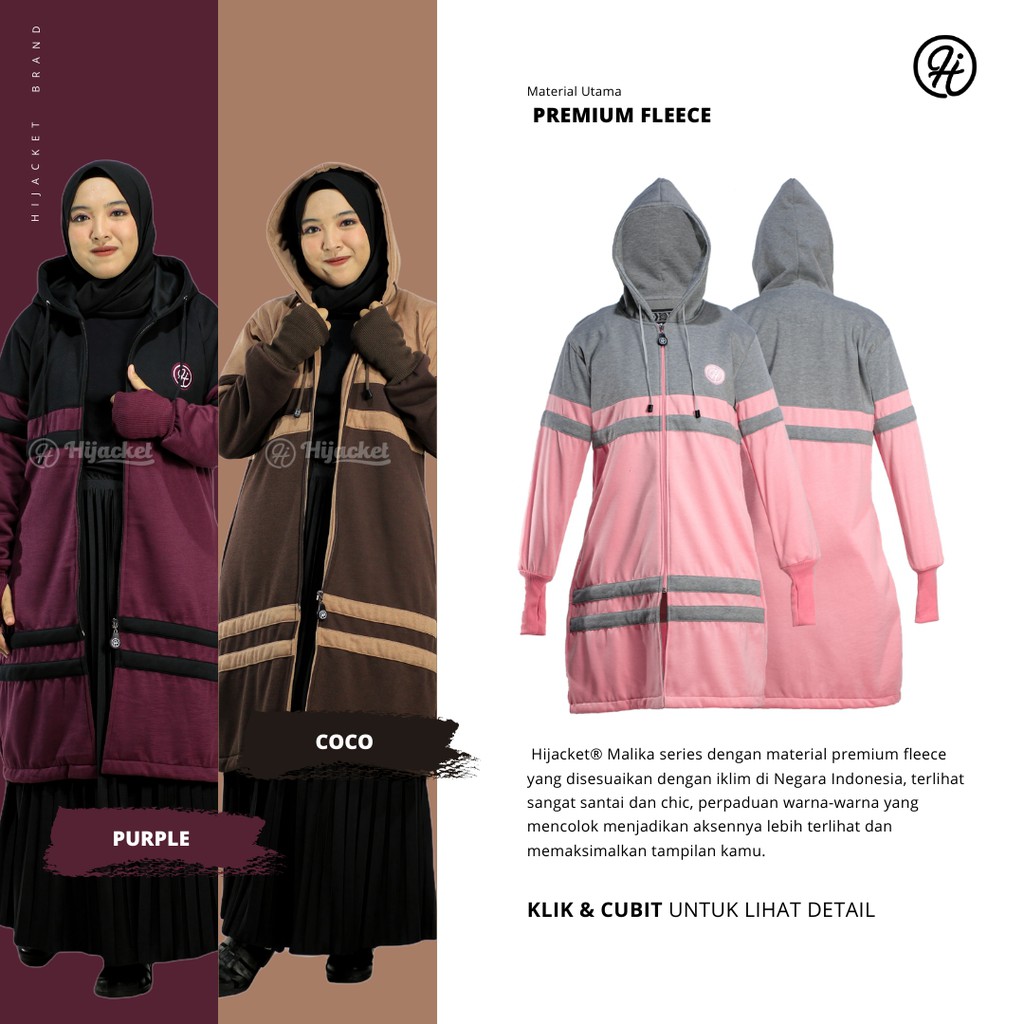 ✅Beli 1 Bundling 3✅ Hijacket MALIKA Original Jacket Hijaber Jaket Wanita Muslimah Azmi Hijab