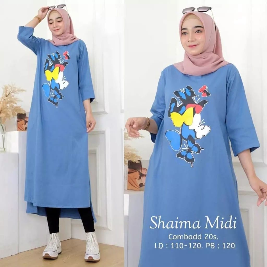 SHAIMA MIDI DRESS / DRESS WANITA / DRESS TERMURAH / DRESS MUSLIM