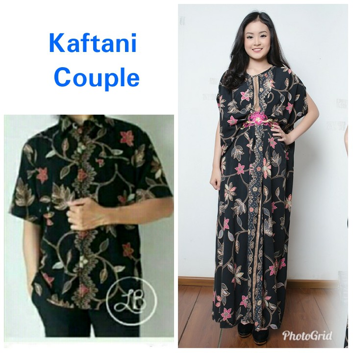 SB Collection Couple Dress Maxi Aleda Longdress Kaftan Jumbo Dan Kemeja Batik Pria