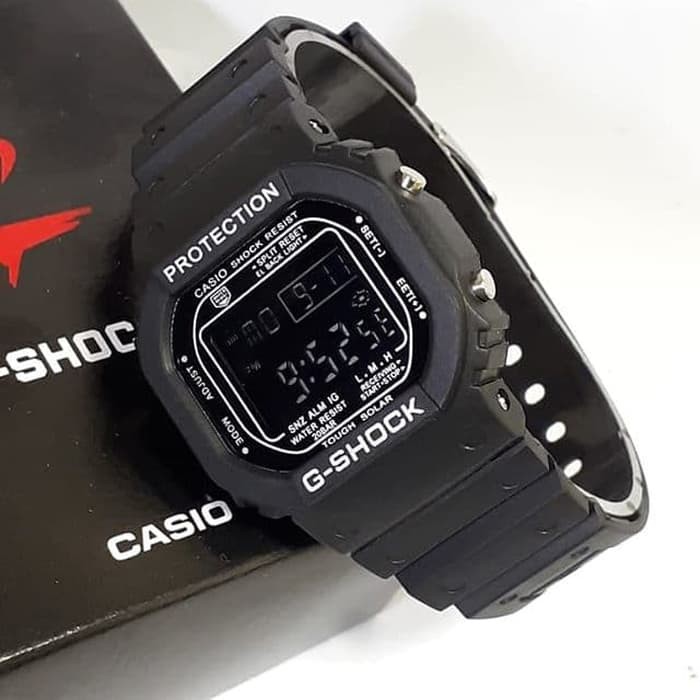 Jam Tangan Casio DW5600 Water Resist Renang - Hitam lis Putih