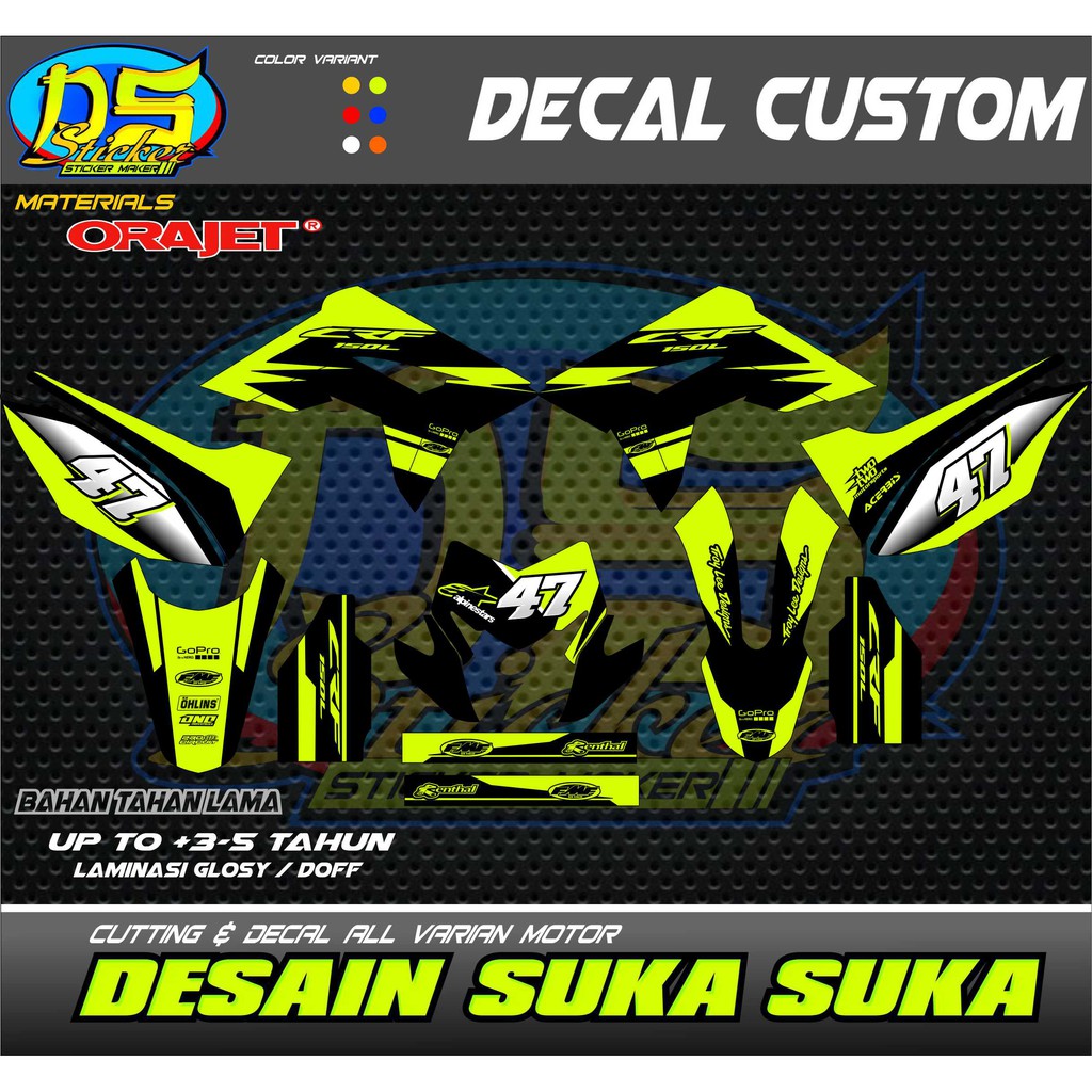 Decal CRF 150 Hijau Stabilo Print Shopee Indonesia