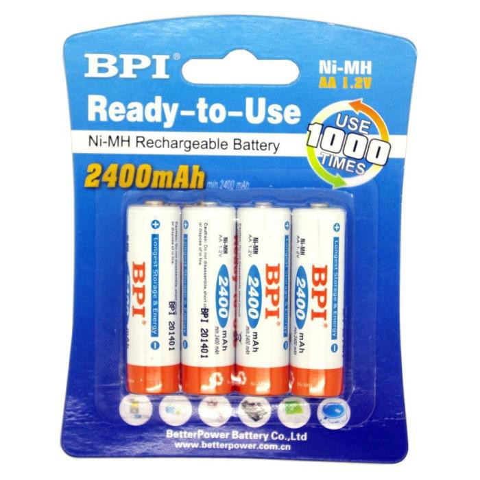 

PROMO - Enelong BPI Ni-MH AA Battery 2400mAh with Button Top 4 PCS - White