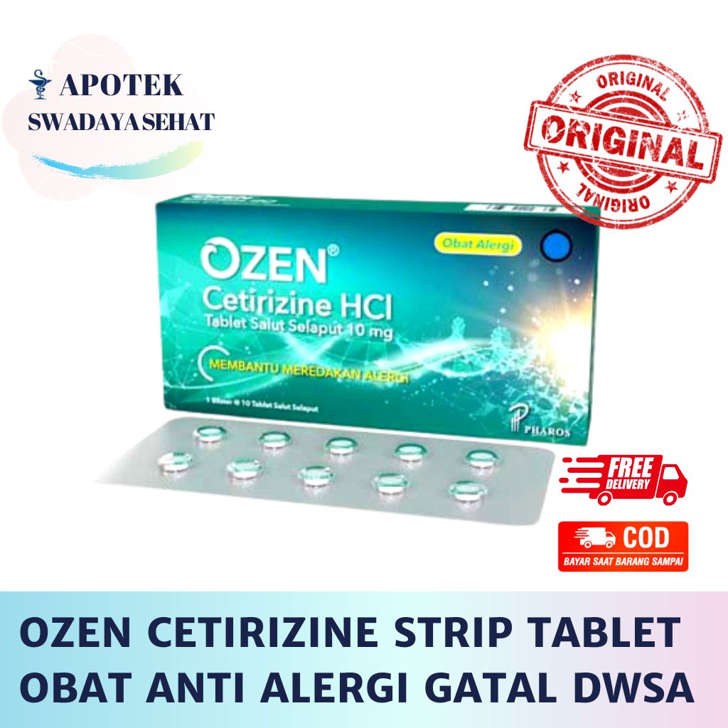 OZEN STRIP ISI 10 Tablet  - Obat Anti Alergi Isi 4 Gatal Kaligata Dewasa