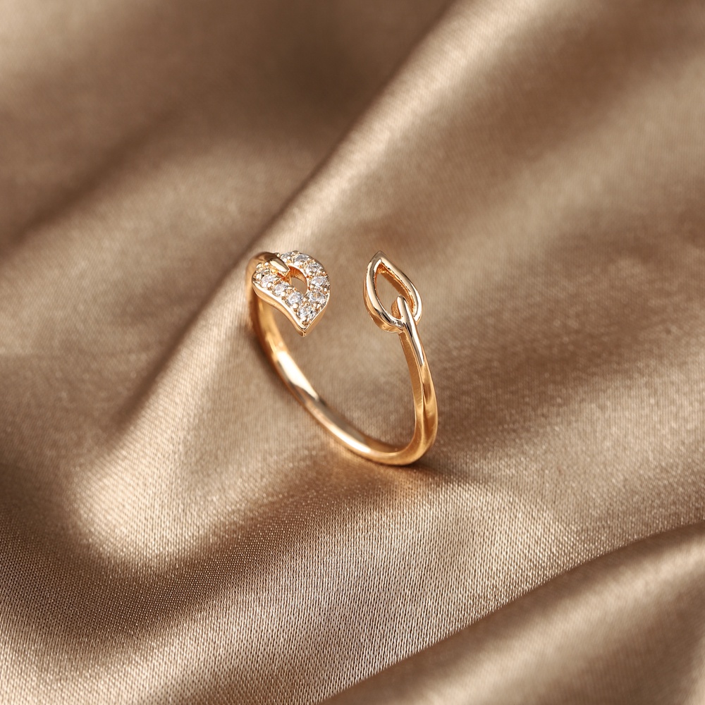 ✨D.G.C✨ ✅COD Cincin Titanium Wanita Anti Karat Mewah Berlian Emas Fashion Korea Aksesoris Cincin Terbuka Murah D673