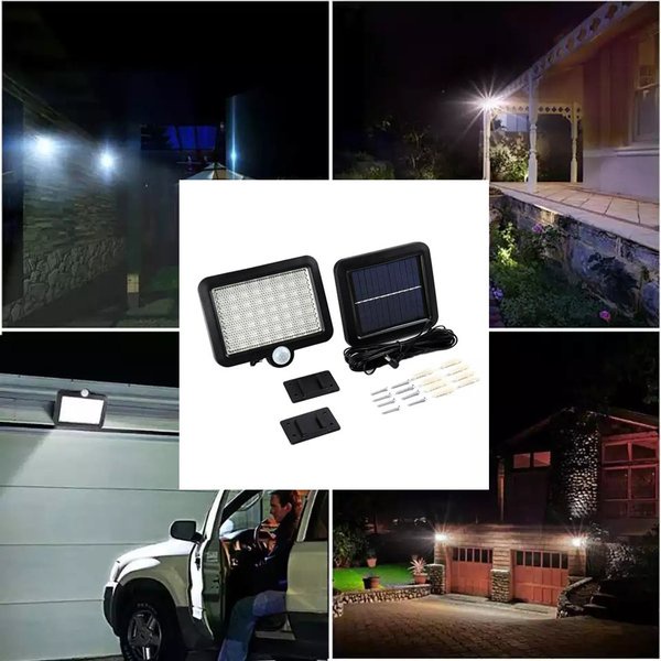 LED Lampu Solar Tenaga Surya Sensor Gerak Outdoor Tahan Air 56LED 400L