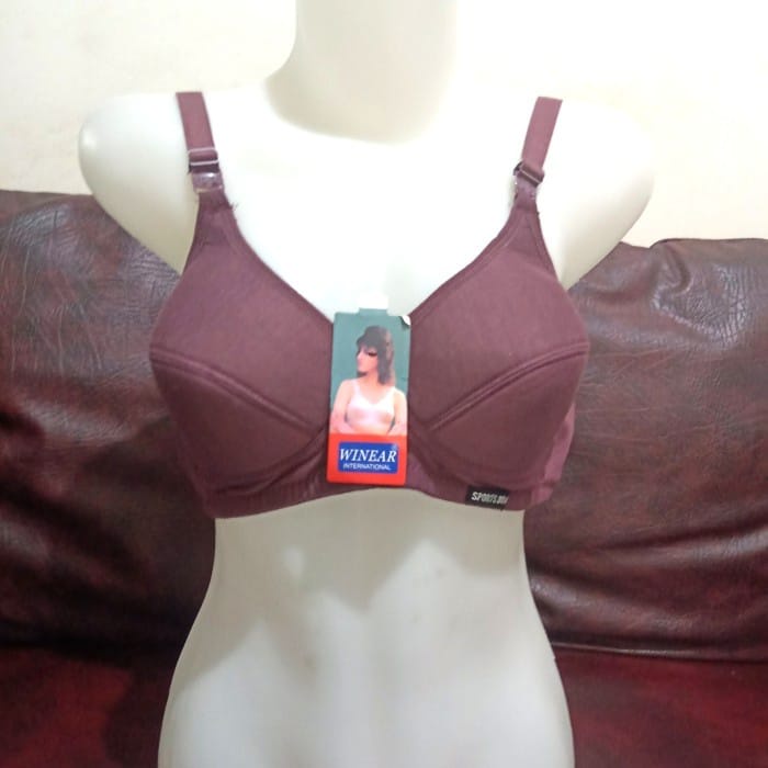 Sport Bra Kait 2 38 36 34 Bra Sport Jumbo Wanita Cup Besar (6 PCS) BH Sport Jumbo Kait 2 BH Senam Big Size Tanpa Kawat Busa Tipis Full Katun 1/2 LUSIN