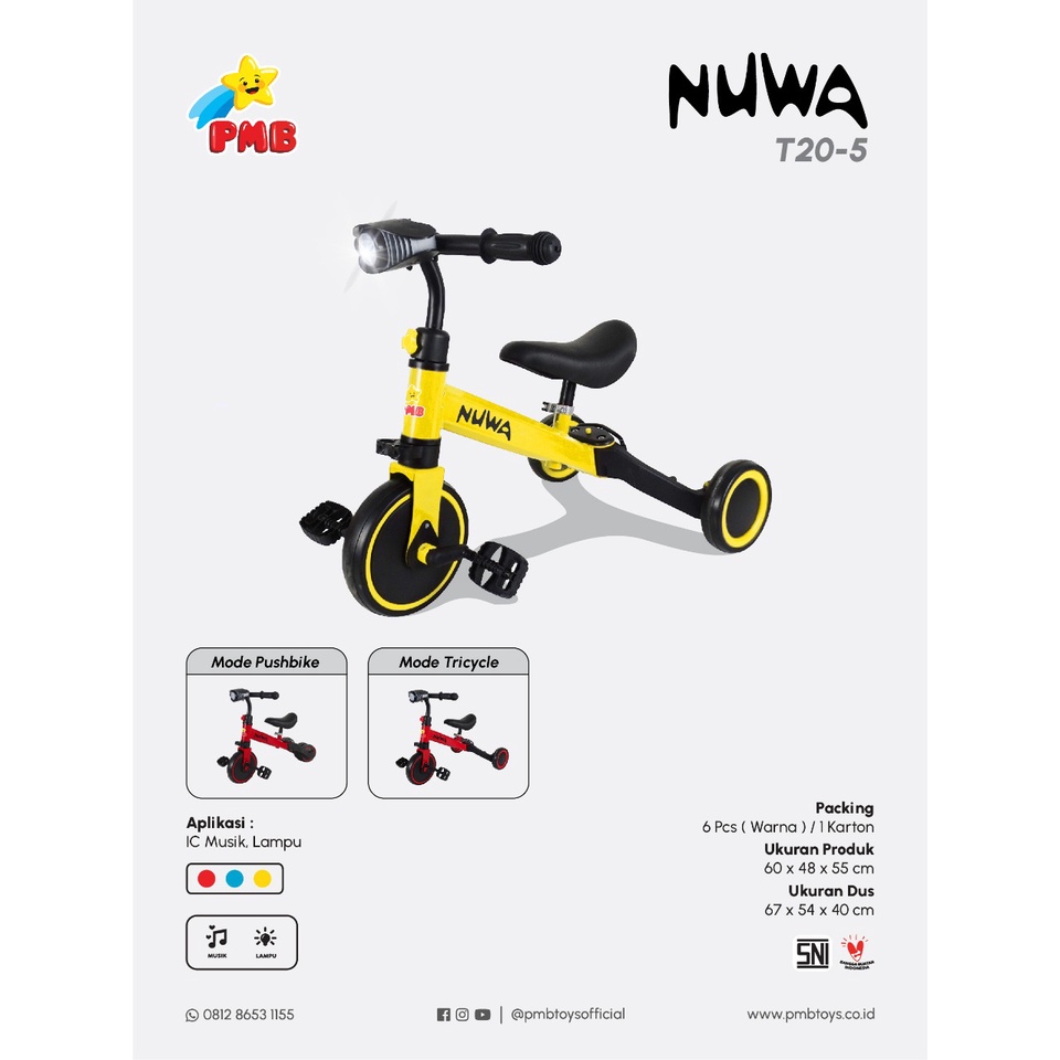 Balance Bike PMB K 611 K 613 K 615 T 20-5 T 20-6 T 20-9 Nuwa Musik Push Bike Tricycle T20-5 T20-6 T20-9 K611 K613 K615 Sepeda Anak Roda Tiga 3 Alat Belajar Keseimbangan Sepeda AT 7901 7905 709 5511 2011 2008 AT7901 AT7905 ET709 ET5511 ET2011 ET2008