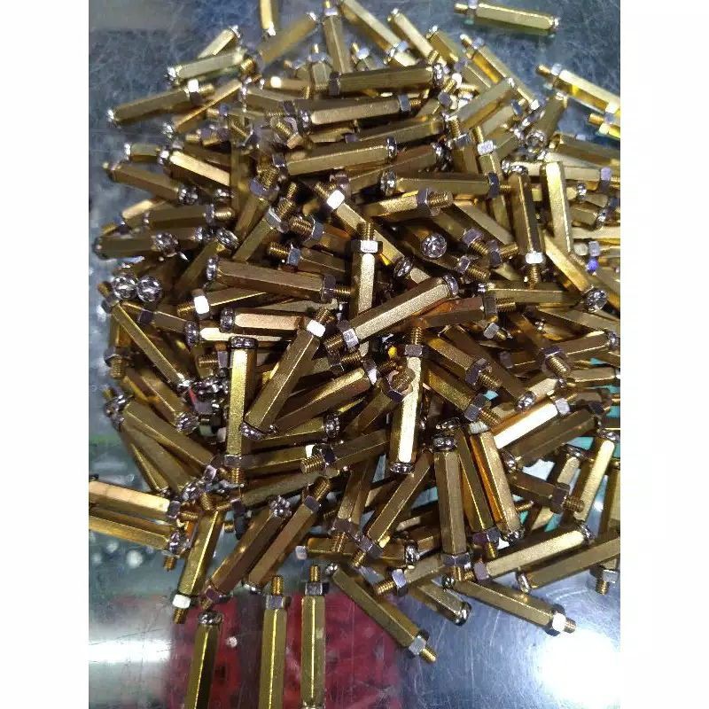 Spacer kuningan dudukan PCB hexa segi 6 mur baut