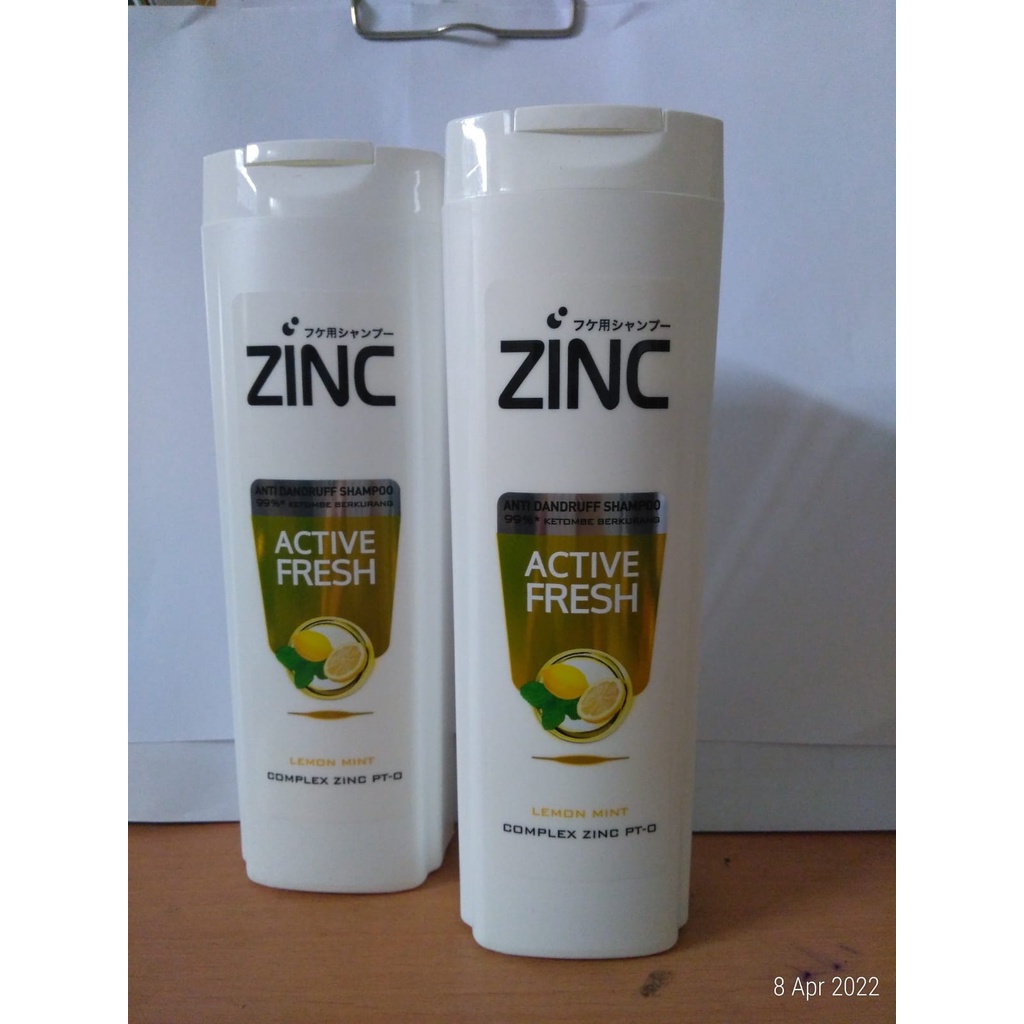 Aneka ZINC Shampoo Active Fresh Lemon Mint, Hijab Active Mawar Damask Zaitun, Henna, Hair Fall Treatment, Refreshing Coll Shampoo 340ml Lemon Mint Anti Dandruff 99%* Complex Zink PT-O