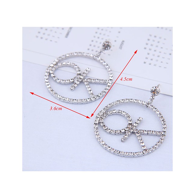 LRC Anting Tusuk Fashion Silver 925 Silver Needle Ok Letter Earrings A58335