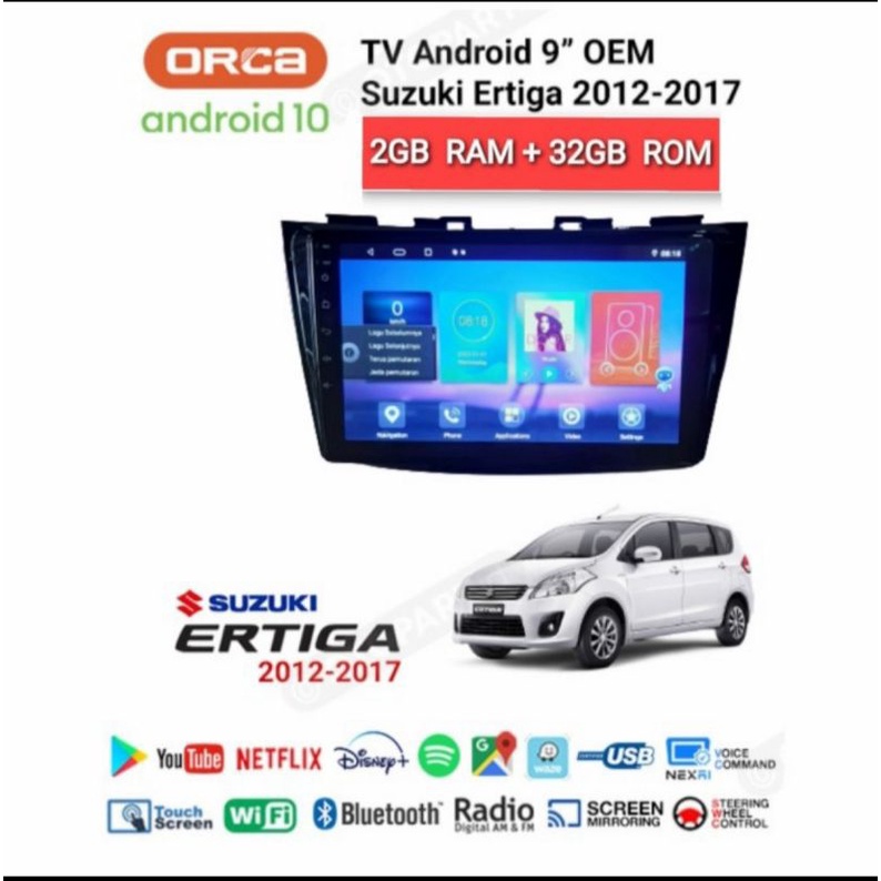 Head unit Ertiga Swift 2012-2017 Android orca 9 inch Android  Auto apple carplay