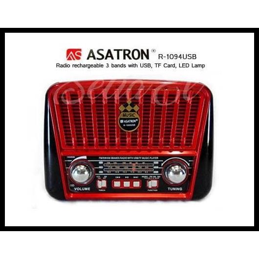 Radio Asatron R-1094 Usb Desain Unik, Jadul, Klasik Am Fm