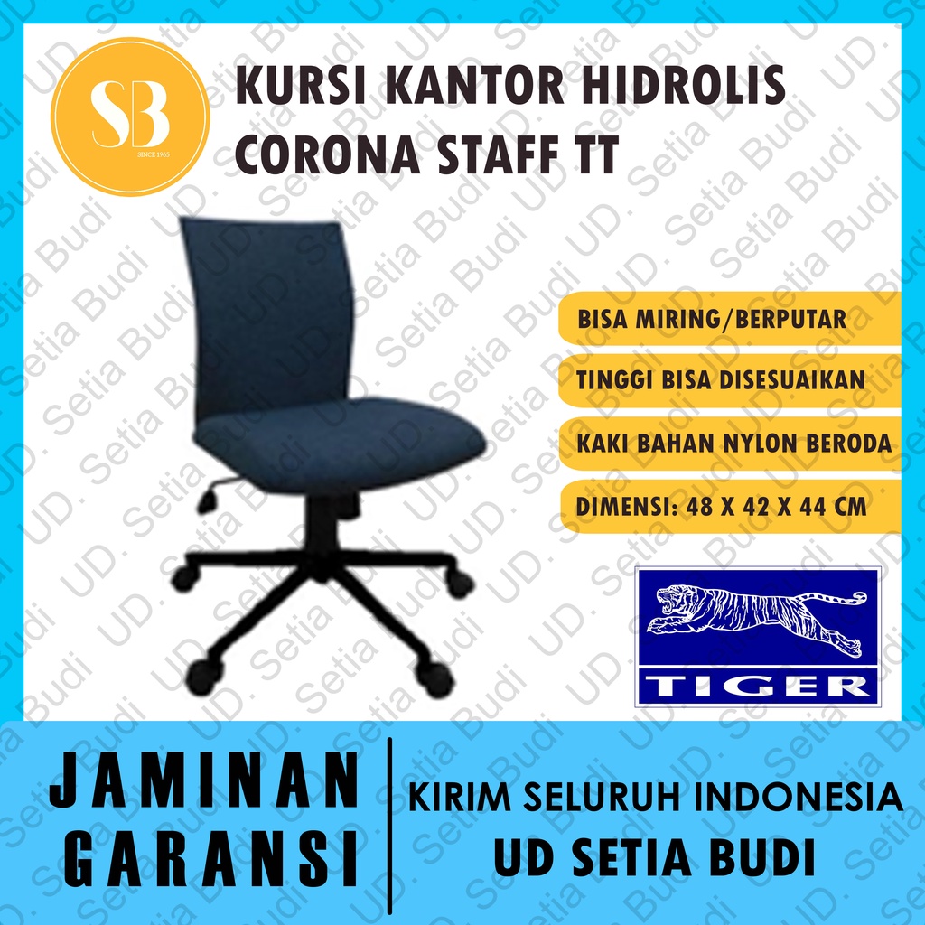 Kursi Kantor Hidrolik Staff Tiger Corona Tanpa Tangan