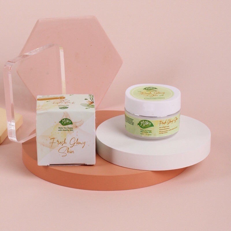 Fresh Glowy Skin Day & Night Cream Mako | Mako by series BPOM ORI