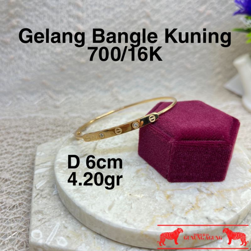 EMAS/ Gelang Bangle Emas 16K/ Gelang Bangle Emas 700/ Gelang Bangle Carti/ Gelang Bangle Kekinian/ G
