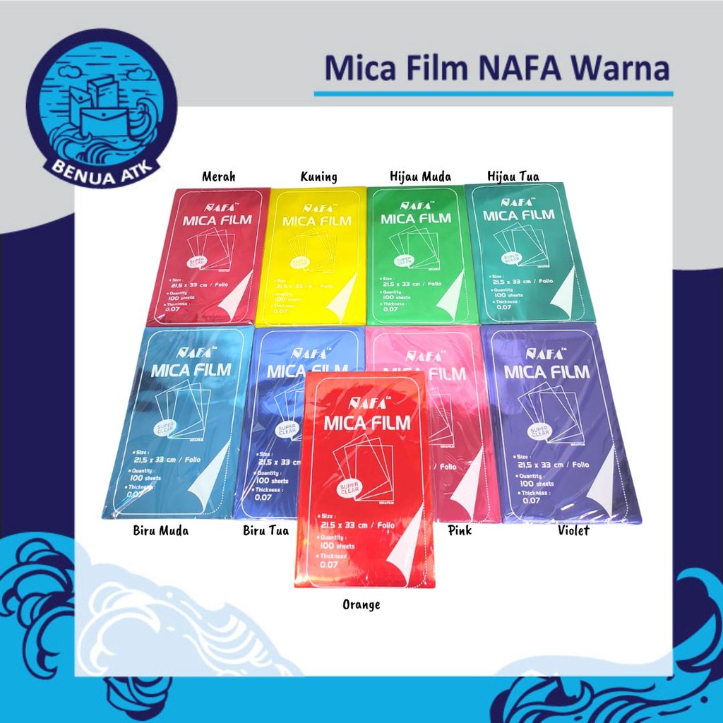 

Mika Jilid Plastik / Mica Film WARNA Folio NAFA [MFF]