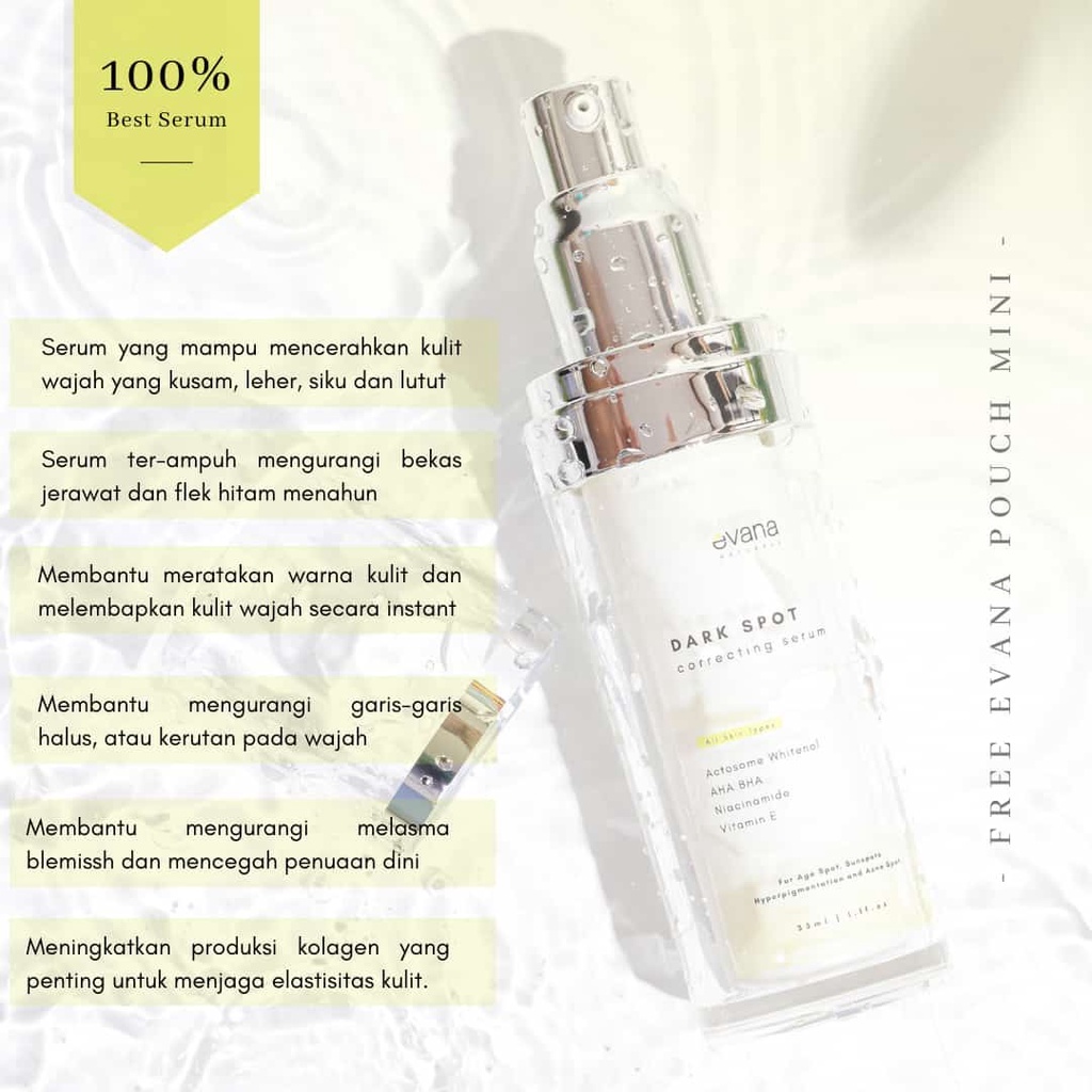 EVANA DARK SPOT CORRECTING SERUM AMPUH UNTUK FLEK HITAM & MELASMA evana beauty care