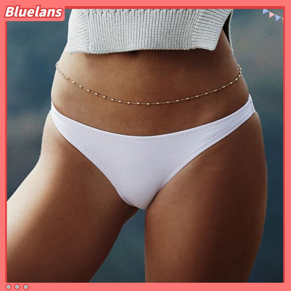 Bluelans Simple Women Bikini Body Chain Harness Slave Beaded Belly Waist Necklace Jewelry