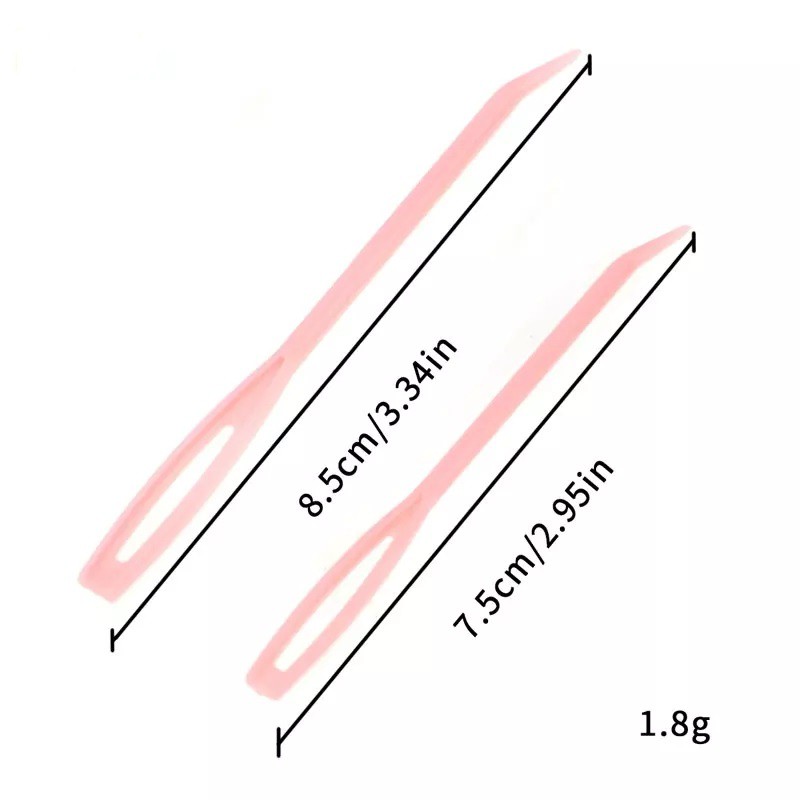 2pcs jarum rajut crochet plastik ujung bengkok