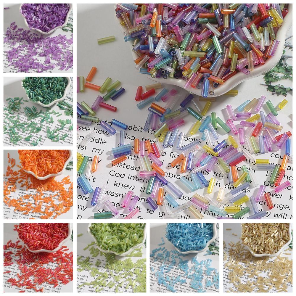 300 Pcs 2X7Mm Kristal Bulat Lubang Manik Warna Kaca Biji Spacer Manik-manik DIY Membuat Perhiasan Ulang Tahun Perhiasan untuk Anak Perempuan