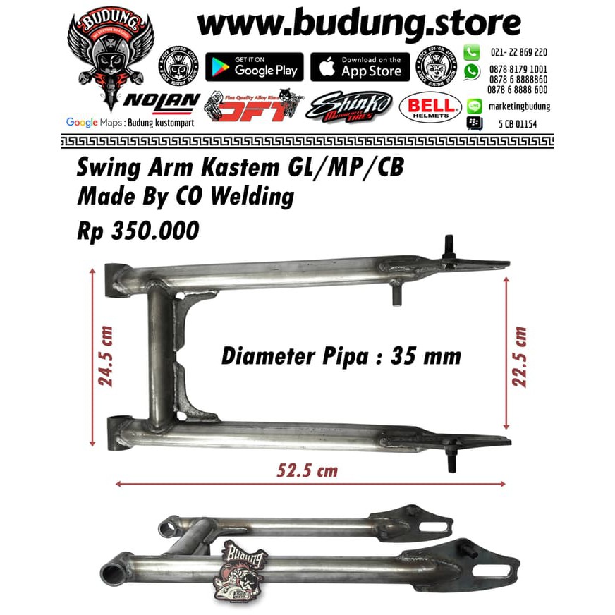 Stok Ready Swing arm custom gl megapro cb  Diskon